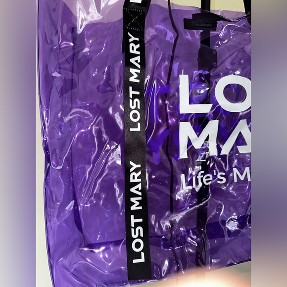 LOST MARY Purple See Through Shoulder Bag With Closable Strap New Without Tags. - Picture 2 of 5